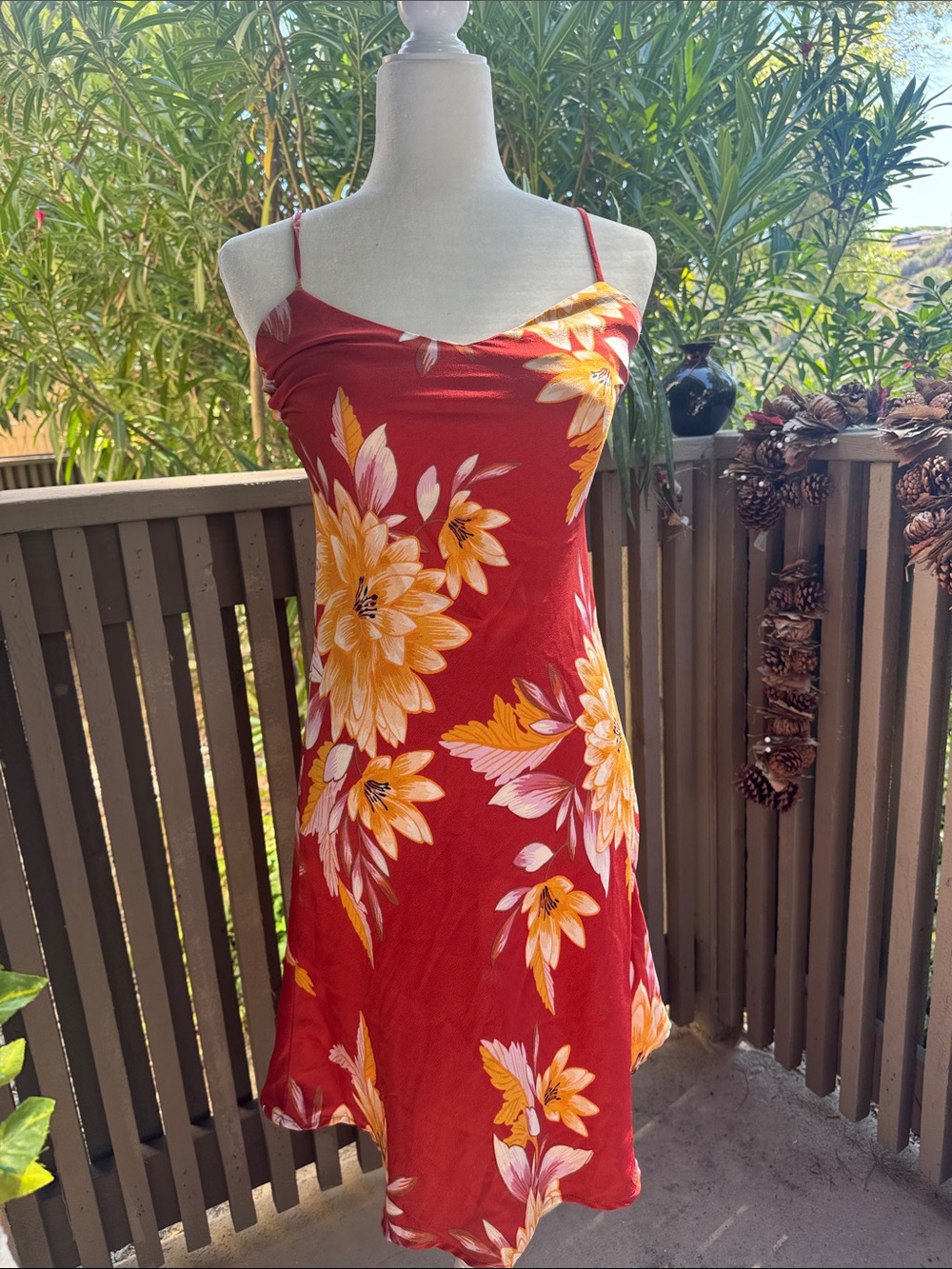 Red Floral Slip Dress